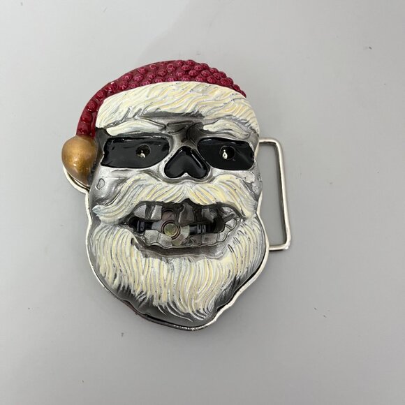 Santa Skull Belt Buckle With LED Lights and Sound - Picture 1 of 3